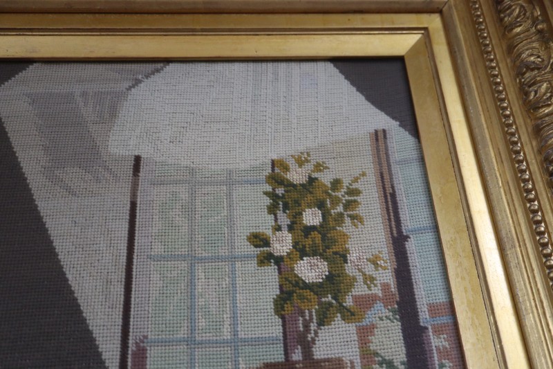 A Victorian woolwork picture